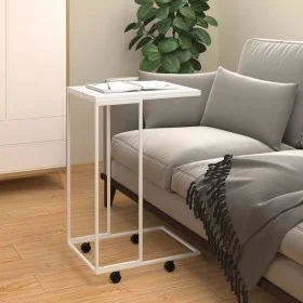 White plywood side table with wheels 40x30x63.5 cm by vidaXL, Coffee table - Ref: Foro24-343099, Price: 35,99 €, Discount: %