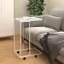 Weißer Beistelltisch aus Sperrholz mit Rollen 40x30x63,5 cm von vidaXL, Couchtisch - Ref: Foro24-343099, Preis: 35,99 €, Raba...