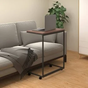 Mesa auxiliar con ruedas madera de ingeniería negra 55x35x70 cm de vidaXL, Mesas de centro - Ref: Foro24-343100, Precio: 41,0...