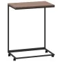 Mesa auxiliar con ruedas madera de ingeniería negra 55x35x70 cm de vidaXL, Mesas de centro - Ref: Foro24-343100, Precio: 41,0...