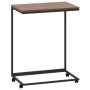 Mesa auxiliar con ruedas madera de ingeniería negra 55x35x70 cm de vidaXL, Mesas de centro - Ref: Foro24-343100, Precio: 41,8...