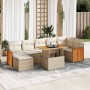 Set sofás jardín y cojines 8 pzas ratán sintético acacia beige en Conjuntos de jardín | Comprar online en Foru.es