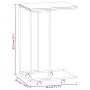 Weißer Beistelltisch aus Sperrholz mit Rollen 40x30x63,5 cm von vidaXL, Couchtisch - Ref: Foro24-343099, Preis: 35,99 €, Raba...