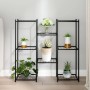 Soporte para flores de hierro negro 83x25x80 cm de vidaXL, Soportes para macetas - Ref: Foro24-343127, Precio: 47,21 €, Descu...