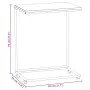Mesa auxiliar con ruedas madera de ingeniería negra 55x35x70 cm de vidaXL, Mesas de centro - Ref: Foro24-343100, Precio: 41,0...