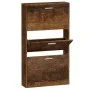 Mueble zapatero madera contrachapada roble ahumado 59x17x108 cm de vidaXL, Zapateros y organizadores de calzado - Ref: Foro24...