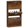 Mueble zapatero madera contrachapada roble ahumado 59x17x108 cm de vidaXL, Zapateros y organizadores de calzado - Ref: Foro24...