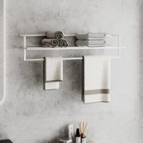 Toallero de hierro blanco 95x25x22 cm de vidaXL, Toalleros - Ref: Foro24-343093, Precio: 38,36 €, Descuento: %