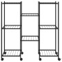 Soporte para flores con ruedas hierro negro 83x25x83,5 cm de vidaXL, Soportes para macetas - Ref: Foro24-343128, Precio: 49,8...