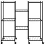 Soporte para flores con ruedas hierro negro 83x25x83,5 cm de vidaXL, Soportes para macetas - Ref: Foro24-343128, Precio: 49,1...
