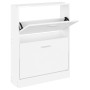 Mueble zapatero madera contrachapada blanco brillo 59x17x81 cm de vidaXL, Zapateros y organizadores de calzado - Ref: Foro24-...