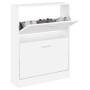 Mueble zapatero madera contrachapada blanco brillo 59x17x81 cm de vidaXL, Zapateros y organizadores de calzado - Ref: Foro24-...