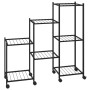 Soporte para flores con ruedas hierro negro 83x25x83,5 cm de vidaXL, Soportes para macetas - Ref: Foro24-343130, Precio: 53,6...