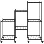 Soporte para flores con ruedas hierro negro 83x25x83,5 cm de vidaXL, Soportes para macetas - Ref: Foro24-343130, Precio: 53,6...