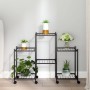 Soporte para flores con ruedas hierro negro 83x25x63,5 cm de vidaXL, Soportes para macetas - Ref: Foro24-343126, Precio: 46,3...