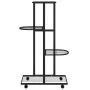Soporte para flores 4 alturas y ruedas hierro negro 44x23x80 cm de vidaXL, Soportes para macetas - Ref: Foro24-343115, Precio...