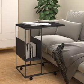 Mesa auxiliar con ruedas madera ingeniería negra 55x36x63,5 cm de vidaXL, Mesas de centro - Ref: Foro24-343109, Precio: 40,69...