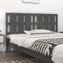 Cabecero de cama madera maciza de pino gris 165,5x4x100 cm de vidaXL, Cabeceros y pies de cama - Ref: Foro24-818002, Precio: ...