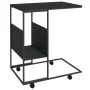 Mesa auxiliar con ruedas madera ingeniería negra 55x36x63,5 cm de vidaXL, Mesas de centro - Ref: Foro24-343109, Precio: 40,00...