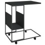 Mesa auxiliar con ruedas madera ingeniería negra 55x36x63,5 cm de vidaXL, Mesas de centro - Ref: Foro24-343109, Precio: 40,69...