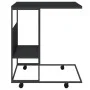 Mesa auxiliar con ruedas madera ingeniería negra 55x36x63,5 cm de vidaXL, Mesas de centro - Ref: Foro24-343109, Precio: 40,00...