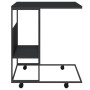 Mesa auxiliar con ruedas madera ingeniería negra 55x36x63,5 cm de vidaXL, Mesas de centro - Ref: Foro24-343109, Precio: 40,69...