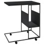 Mesa auxiliar con ruedas madera ingeniería negra 55x36x63,5 cm de vidaXL, Mesas de centro - Ref: Foro24-343109, Precio: 40,69...