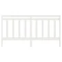 Solid white pine wood bed headboard 206x4x100 cm by vidaXL, Headboards and footboards - Ref: Foro24-817811, Price: 37,57 €, D...
