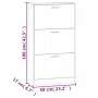 Mueble zapatero madera contrachapada gris Sonoma 59x17x108 cm de vidaXL, Zapateros y organizadores de calzado - Ref: Foro24-3...