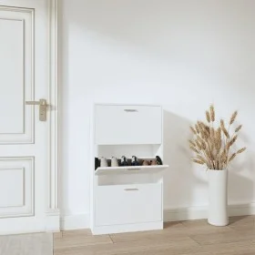 Mueble zapatero madera contrachapada blanco 59x17x108 cm de vidaXL, Zapateros y organizadores de calzado - Ref: Foro24-342526...