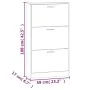 Mueble zapatero madera contrachapada blanco 59x17x108 cm de vidaXL, Zapateros y organizadores de calzado - Ref: Foro24-342526...