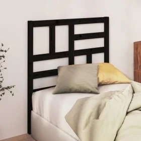 Solid black pine wood bed headboard 106x4x104 cm by vidaXL, Headboards and footboards - Ref: Foro24-818179, Price: 41,45 €, D...