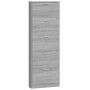 Mueble zapatero madera contrachapada gris Sonoma 59x17x169 cm de vidaXL, Zapateros y organizadores de calzado - Ref: Foro24-3...