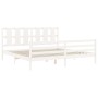 Estructura de cama con cabecero madera maciza blanco 200x200 cm de vidaXL, Camas y somieres - Ref: Foro24-3194137, Precio: 16...