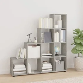 Estantería forma de escalera madera contrachapada gris hormigón de vidaXL, Librerías y estanterías - Ref: Foro24-342598, Prec...
