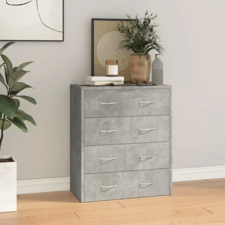 Aparador con 4 cajones gris hormigón 60x30,5x71 cm de vidaXL, Aparadores - Ref: Foro24-342578, Precio: 95,60 €, Descuento: %