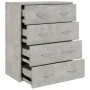 Aparador con 4 cajones gris hormigón 60x30,5x71 cm de vidaXL, Aparadores - Ref: Foro24-342578, Precio: 95,60 €, Descuento: %