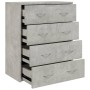 Aparador con 4 cajones gris hormigón 60x30,5x71 cm de vidaXL, Aparadores - Ref: Foro24-342578, Precio: 91,52 €, Descuento: %