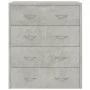 Aparador con 4 cajones gris hormigón 60x30,5x71 cm de vidaXL, Aparadores - Ref: Foro24-342578, Precio: 95,60 €, Descuento: %