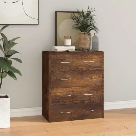 Aparador con 4 cajones roble ahumado 60x30,5x71 cm de vidaXL, Aparadores - Ref: Foro24-342580, Precio: 95,01 €, Descuento: %