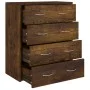 Aparador con 4 cajones roble ahumado 60x30,5x71 cm de vidaXL, Aparadores - Ref: Foro24-342580, Precio: 95,01 €, Descuento: %