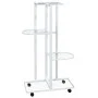 Soporte para flores 4 alturas y ruedas hierro blanco 44x23x80cm de vidaXL, Soportes para macetas - Ref: Foro24-343116, Precio...