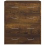Aparador con 4 cajones roble ahumado 60x30,5x71 cm de vidaXL, Aparadores - Ref: Foro24-342580, Precio: 95,52 €, Descuento: %
