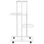 Soporte para flores 4 alturas y ruedas hierro blanco 44x23x80cm de vidaXL, Soportes para macetas - Ref: Foro24-343116, Precio...