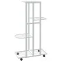 Soporte para flores 4 alturas y ruedas hierro blanco 44x23x80cm de vidaXL, Soportes para macetas - Ref: Foro24-343116, Precio...