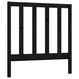 Cabecero de cama madera maciza de pino negro 81x4x100 cm de vidaXL, Cabeceros y pies de cama - Ref: Foro24-817669, Precio: 36...
