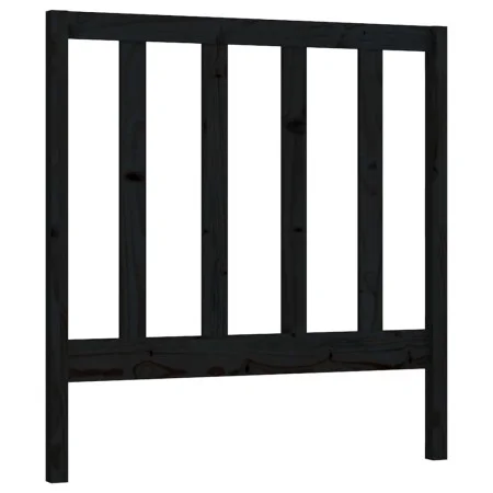 Solid black pine wood bed headboard 81x4x100 cm by vidaXL, Headboards and footboards - Ref: Foro24-817669, Price: 36,47 €, Di...