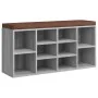 Banco zapatero madera contrachapada gris Sonoma 103x30x48 cm by vidaXL, Benches for halls and storage - Ref: Foro24-342613, P...