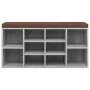 Banco zapatero madera contrachapada gris Sonoma 103x30x48 cm by vidaXL, Benches for halls and storage - Ref: Foro24-342613, P...