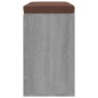 Banco zapatero madera contrachapada gris Sonoma 103x30x48 cm de vidaXL, Bancos para recibidores y almacenamiento - Ref: Foro2...